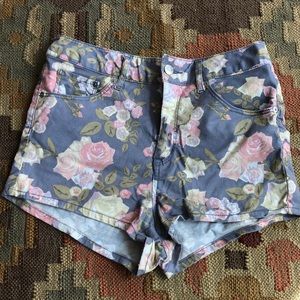 Pastel colored floral shorts